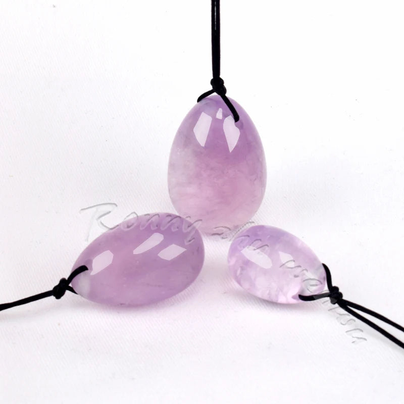 GIA Certified Crystal Yoni Eggs Set Drilled Natural Jade Rose Quartz clear Quartz Black Obsidian tiger Eye Amethyst Yoni Egg