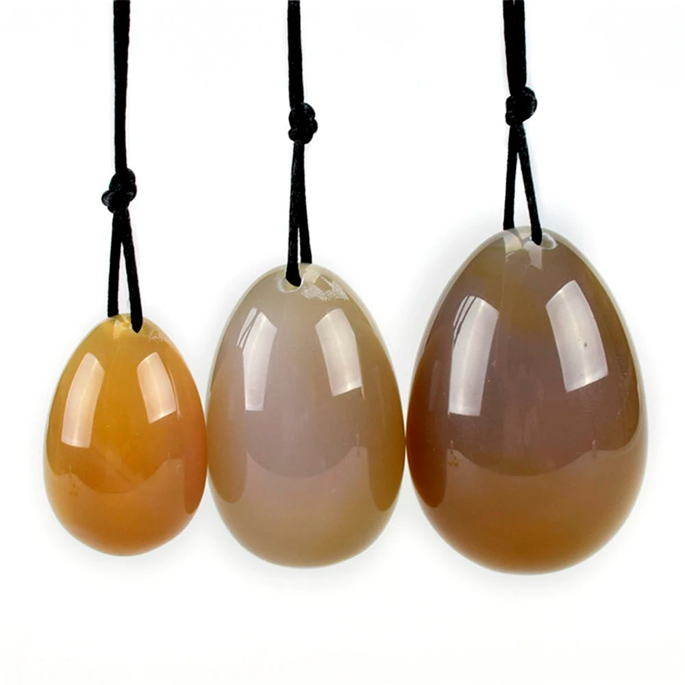 GIA Certified Crystal Yoni Eggs Set Drilled Natural Jade Rose Quartz clear Quartz Black Obsidian tiger Eye Amethyst Yoni Egg