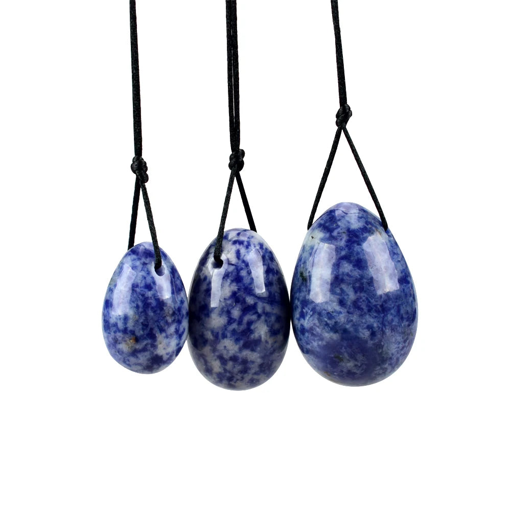 GIA Certified Crystal Yoni Eggs Set Drilled Natural Jade Rose Quartz clear Quartz Black Obsidian tiger Eye Amethyst Yoni Egg